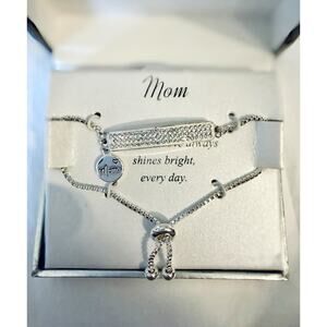 Silver Expressions by LA Rocks Mom Bracelet Set NWT Kohl’s $60 Gift Boxed New